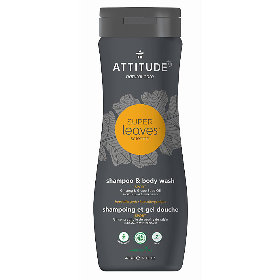 Photos - Hair Product Attitude Super Leaves Shampoo & Bodywash 2 in 1 Sport ATTSLSHAMPSPORTS 