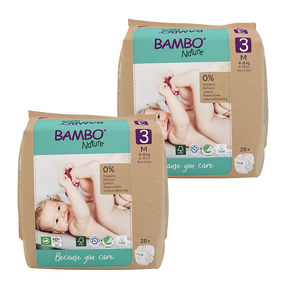 Bambo Nature Nappies - Size 3 - Economy Pack (56 nappies)