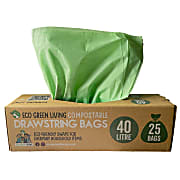 Eco Green Living Compostable Drawstring Bin Bags - 40L