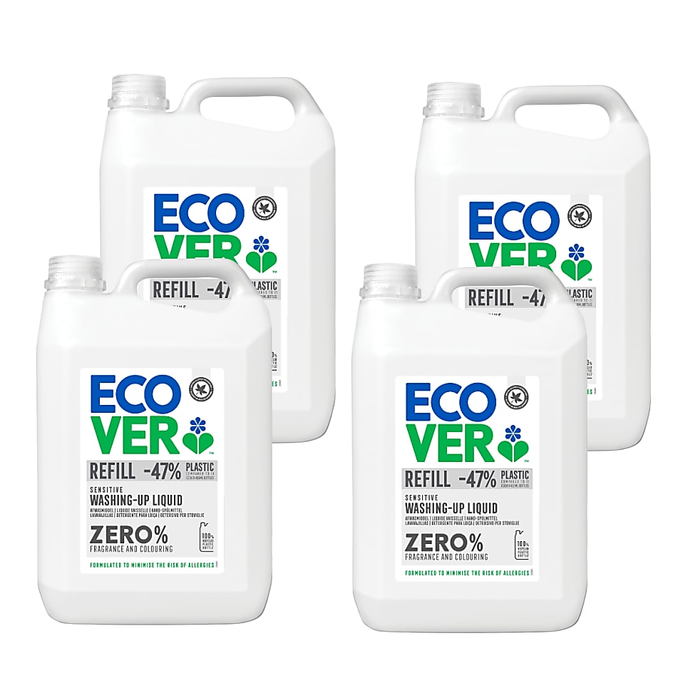 Bulk Buy Ecover ZERO Washing Up Liquid 5L Refill Bundle | Bulk Buy ...