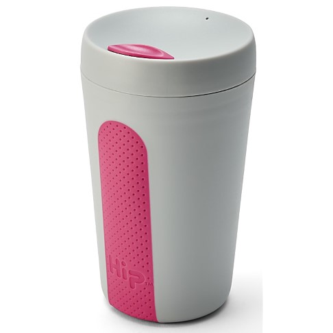 Hip Cup Travel 355ml 12oz - Stone & Hot Pink