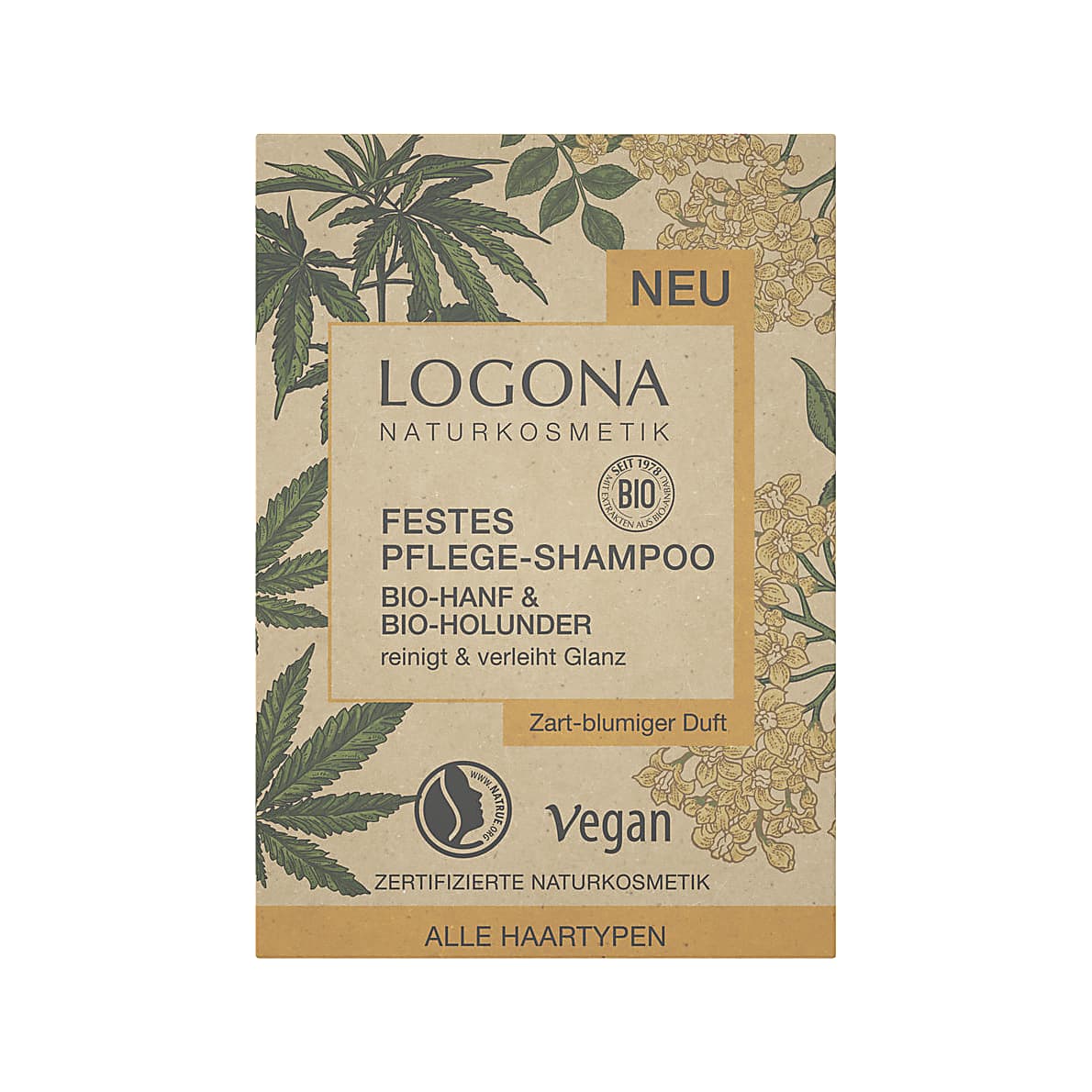 Logona Shampoo Bar Organic & Organic - Hemp Elderberry