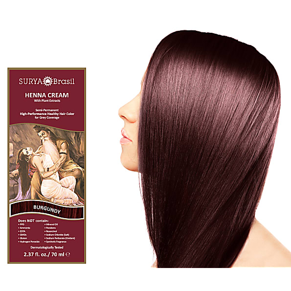Photos - Hair Dye Surya Brasil Henna Cream Burgundy SBHENCREAMBORDRED 